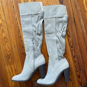 Kenneth Cole Reaction Very Clear Taupe Suede Motorcycle Boot 8